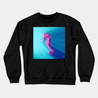 Pink and purple Sea Horse, beautiful seahorse illustration, tranquil colours Crewneck Sweatshirt